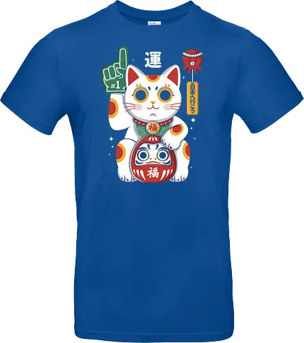 Lucky Mascot - colorful, cartoon, japanese, japan, lucky, mascot, maneki, neko, cat, daruma, fortune, luck, kawaii, asian, culture, traditional, cute, japaneseculture, catlover, goodluck, prosperity, amulet, oriental, popculture, gift - Standard T-Shirt