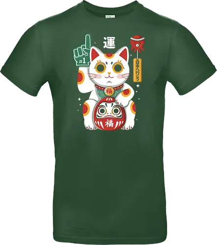 Lucky Mascot - colorful, cartoon, japanese, japan, lucky, mascot, maneki, neko, cat, daruma, fortune, luck, kawaii, asian, culture, traditional, cute, japaneseculture, catlover, goodluck, prosperity, amulet, oriental, popculture, gift - Standard T-Shirt