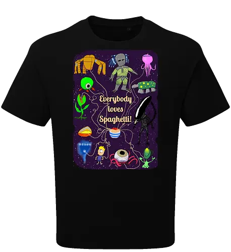 Everybody loves Spaghetti! - Spaghetti, Aliens, Xenomorph, Predator, Trypanohyncha_ocellus, Rocky, Pasta, Nudeln - Oversize T-Shirt
