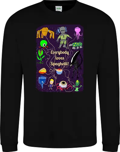 Everybody loves Spaghetti! - Spaghetti, Aliens, Xenomorph, Predator, Trypanohyncha_ocellus, Rocky, Pasta, Nudeln - Sweatshirt