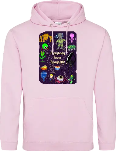 Everybody loves Spaghetti! - Spaghetti, Aliens, Xenomorph, Predator, Trypanohyncha_ocellus, Rocky, Pasta, Nudeln - Standard Hoodie