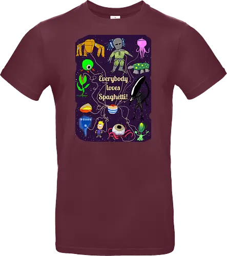 Everybody loves Spaghetti! - Spaghetti, Aliens, Xenomorph, Predator, Trypanohyncha_ocellus, Rocky, Pasta, Nudeln - Standard T-Shirt