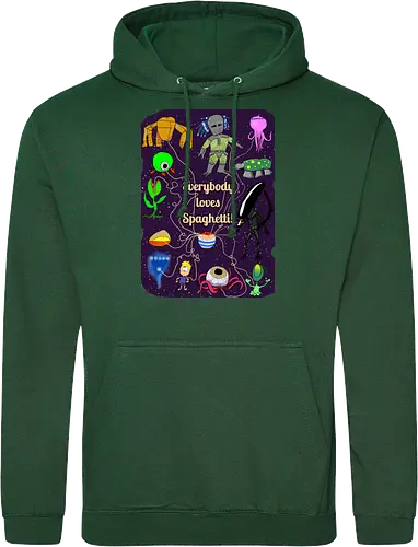 Everybody loves Spaghetti! - Spaghetti, Aliens, Xenomorph, Predator, Trypanohyncha_ocellus, Rocky, Pasta, Nudeln - Standard Hoodie
