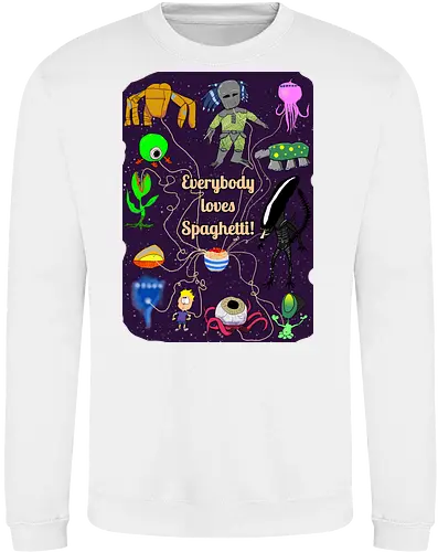 Everybody loves Spaghetti! - Spaghetti, Aliens, Xenomorph, Predator, Trypanohyncha_ocellus, Rocky, Pasta, Nudeln - Sweatshirt