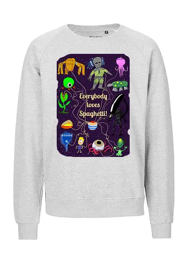 Everybody loves Spaghetti! - Spaghetti, Aliens, Xenomorph, Predator, Trypanohyncha_ocellus, Rocky, Pasta, Nudeln - Fairtrade Sweatshirt