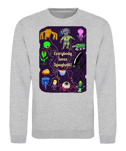 Everybody loves Spaghetti! - Spaghetti, Aliens, Xenomorph, Predator, Trypanohyncha_ocellus, Rocky, Pasta, Nudeln - Sweatshirt