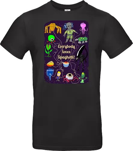 Everybody loves Spaghetti! - Spaghetti, Aliens, Xenomorph, Predator, Trypanohyncha_ocellus, Rocky, Pasta, Nudeln - Standard T-Shirt