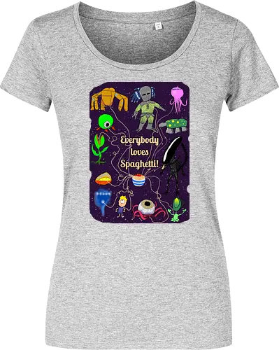 Everybody loves Spaghetti! - Spaghetti, Aliens, Xenomorph, Predator, Trypanohyncha_ocellus, Rocky, Pasta, Nudeln - Women T-Shirt