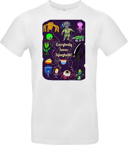 Everybody loves Spaghetti! - Spaghetti, Aliens, Xenomorph, Predator, Trypanohyncha_ocellus, Rocky, Pasta, Nudeln - Standard T-Shirt