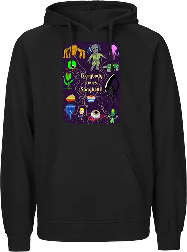 Everybody loves Spaghetti! - Spaghetti, Aliens, Xenomorph, Predator, Trypanohyncha_ocellus, Rocky, Pasta, Nudeln - Fairtrade Hoodie