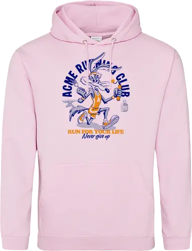 Run for Your Life - retro, cartoon, humor, funny, vintage, running, runner, speed, adventure, action, sport, racing, classic, nostalgia, popculture, animation, comic, character, energetic, fast, escape, chase, vintageart, streetwear, colorful, illustration, athletics, motivation, nevergiveup, fun - Standard Hoodie