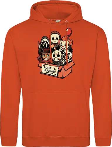 Adopt Slash Horror - Killer, Assassin, Gore, Halloween, Halloween Movie, Halloween Movies, Friday, vintage, Ghost, Clown, Evil Clown, Nightmare, Adoption, Adopt, Pet Adoption, Adopt Me, Slasher, Slash, Classic Horror, Horror, Horror Comedy, Horror Movies, Horror Movie, 80s Horror, Survival Horror, Cosmic Horror, Horror Fan Art, Cute Horror, Horror Aesthetic, Movies, Movie, Classic Movie, Classic, Classic Movies, Survival, Survive, Fan Art, Mashup, Cute, Spooky Season, Spooky, Spooky Cute, Spooky Art, Spooky, Creepy Monsters, Creepy, Monsters, Monster, Scary Movie, Scary, Scary Art, Serial Killer, retro - Standard Hoodie
