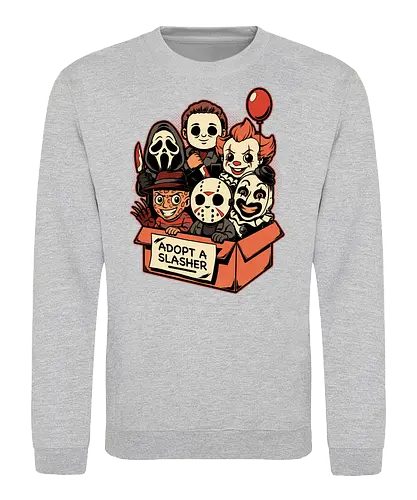 Adopt Slash Horror - Killer, Assassin, Gore, Halloween, Halloween Movie, Halloween Movies, Friday, vintage, Ghost, Clown, Evil Clown, Nightmare, Adoption, Adopt, Pet Adoption, Adopt Me, Slasher, Slash, Classic Horror, Horror, Horror Comedy, Horror Movies, Horror Movie, 80s Horror, Survival Horror, Cosmic Horror, Horror Fan Art, Cute Horror, Horror Aesthetic, Movies, Movie, Classic Movie, Classic, Classic Movies, Survival, Survive, Fan Art, Mashup, Cute, Spooky Season, Spooky, Spooky Cute, Spooky Art, Spooky, Creepy Monsters, Creepy, Monsters, Monster, Scary Movie, Scary, Scary Art, Serial Killer, retro - Sweatshirt