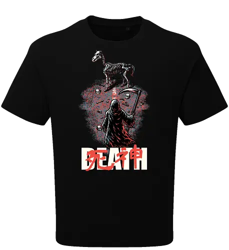 Death Rider Anime - Bible, Skull, Skeleton, Post-apocalyptic, Apocalypse, Armageddon, Grim Reaper, Horse, Death God, Death, Angel Of Death, Rider, Anime, Poster, Manga, Japanese Art, Japanese, Mashup - Oversize T-Shirt