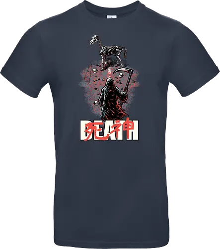 Death Rider Anime - Bible, Skull, Skeleton, Post-apocalyptic, Apocalypse, Armageddon, Grim Reaper, Horse, Death God, Death, Angel Of Death, Rider, Anime, Poster, Manga, Japanese Art, Japanese, Mashup - Standard T-Shirt