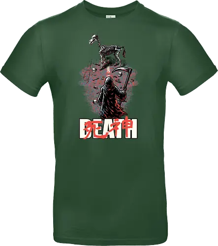 Death Rider Anime - Bible, Skull, Skeleton, Post-apocalyptic, Apocalypse, Armageddon, Grim Reaper, Horse, Death God, Death, Angel Of Death, Rider, Anime, Poster, Manga, Japanese Art, Japanese, Mashup - Standard T-Shirt