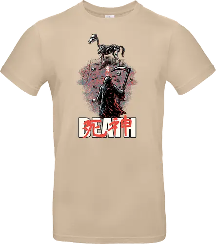 Death Rider Anime - Bible, Skull, Skeleton, Post-apocalyptic, Apocalypse, Armageddon, Grim Reaper, Horse, Death God, Death, Angel Of Death, Rider, Anime, Poster, Manga, Japanese Art, Japanese, Mashup - Standard T-Shirt