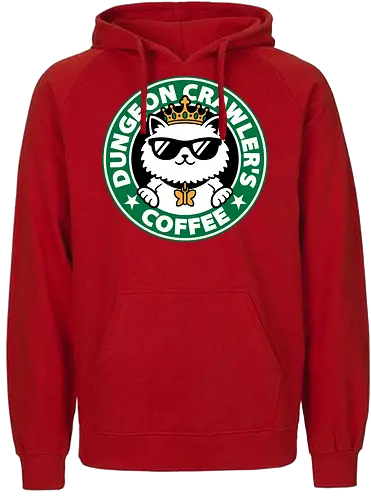 Dungeon Crawler Coffee - Coffee Time, Nerd, Geek, Fantasy, Adventure, Rpg, Litrpg, Book, Books, Bookworm, Science Fantasy, Science Fiction, Scifi, Cat, Pet, Donut, Funny, Post-apocalyptic, Apocalypse, Post Apocalyptic, Apocalyptic Cats, Postapocalypse, Post-apocalypse, Poster, Parody, Mashup, Logo, Graphic Design, Coffee, Coffee Shop - Fairtrade Hoodie