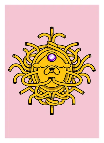 Third Eye Jake Cartoon - Hund, Gelb, Cartoon, Zeichentrickfilm, Drittes Auge, Jake, Fanart - Artprint