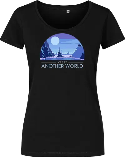Visit Another World - Retro Video Game - gamerlife, video games lover, videogames, video game, 8 bit, 8bit, 90s, another world, gamer, gaming, gaming addict, nostalgia, pixelart, retro, 1990s - Women T-Shirt