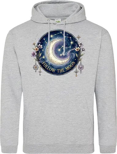 Magic Moon and Stars Night Sky Graphic design - CelestialDesign, MoonAndStars, NightSkyArt, StarryNight, CosmicVibes, MagicMoon, AstronomyLover, DreamyAesthetic, NightSkyDesign - Standard Hoodie