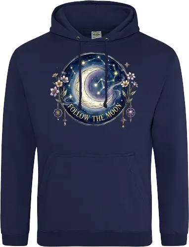 Magic Moon and Stars Night Sky Graphic design - CelestialDesign, MoonAndStars, NightSkyArt, StarryNight, CosmicVibes, MagicMoon, AstronomyLover, DreamyAesthetic, NightSkyDesign - Standard Hoodie