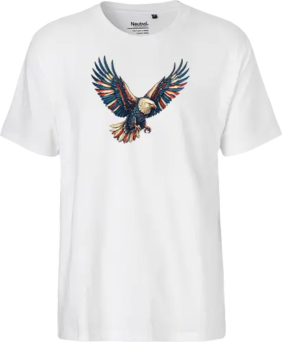 Majestätischer Adler - > EagleDesign, MajesticEagle, FreedomVibes, BirdOfPrey, WildlifeArt, PowerfulEagle, AmericanSymbol, AnimalGraphic, NatureLovers - Fairtrade T-Shirt
