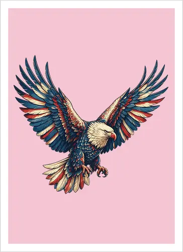 Majestätischer Adler - > EagleDesign, MajesticEagle, FreedomVibes, BirdOfPrey, WildlifeArt, PowerfulEagle, AmericanSymbol, AnimalGraphic, NatureLovers - Artprint