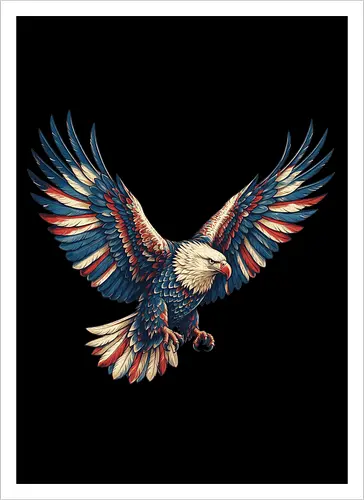 Majestätischer Adler - > EagleDesign, MajesticEagle, FreedomVibes, BirdOfPrey, WildlifeArt, PowerfulEagle, AmericanSymbol, AnimalGraphic, NatureLovers - Artprint