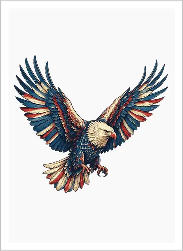 Majestätischer Adler - > EagleDesign, MajesticEagle, FreedomVibes, BirdOfPrey, WildlifeArt, PowerfulEagle, AmericanSymbol, AnimalGraphic, NatureLovers - Artprint