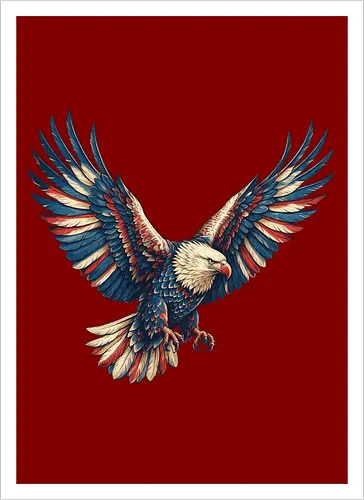 Majestätischer Adler - > EagleDesign, MajesticEagle, FreedomVibes, BirdOfPrey, WildlifeArt, PowerfulEagle, AmericanSymbol, AnimalGraphic, NatureLovers - Artprint
