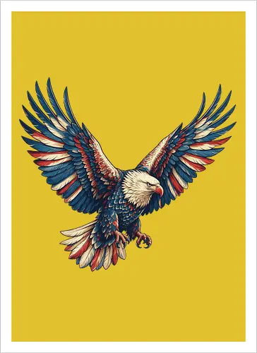 Majestätischer Adler - > EagleDesign, MajesticEagle, FreedomVibes, BirdOfPrey, WildlifeArt, PowerfulEagle, AmericanSymbol, AnimalGraphic, NatureLovers - Artprint