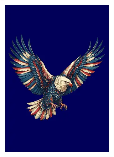 Majestätischer Adler - > EagleDesign, MajesticEagle, FreedomVibes, BirdOfPrey, WildlifeArt, PowerfulEagle, AmericanSymbol, AnimalGraphic, NatureLovers - Artprint
