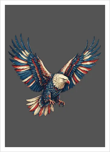 Majestätischer Adler - > EagleDesign, MajesticEagle, FreedomVibes, BirdOfPrey, WildlifeArt, PowerfulEagle, AmericanSymbol, AnimalGraphic, NatureLovers - Artprint
