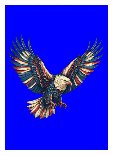 Majestätischer Adler - > EagleDesign, MajesticEagle, FreedomVibes, BirdOfPrey, WildlifeArt, PowerfulEagle, AmericanSymbol, AnimalGraphic, NatureLovers - Artprint