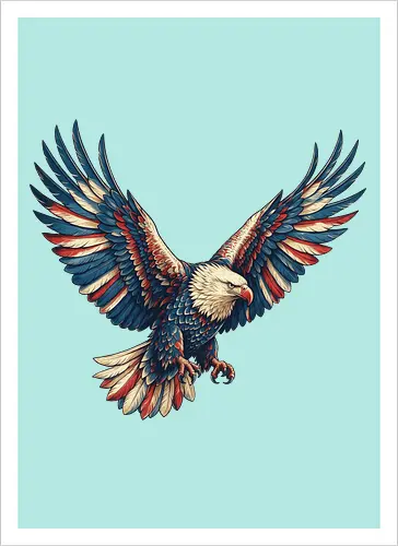Majestätischer Adler - > EagleDesign, MajesticEagle, FreedomVibes, BirdOfPrey, WildlifeArt, PowerfulEagle, AmericanSymbol, AnimalGraphic, NatureLovers - Artprint