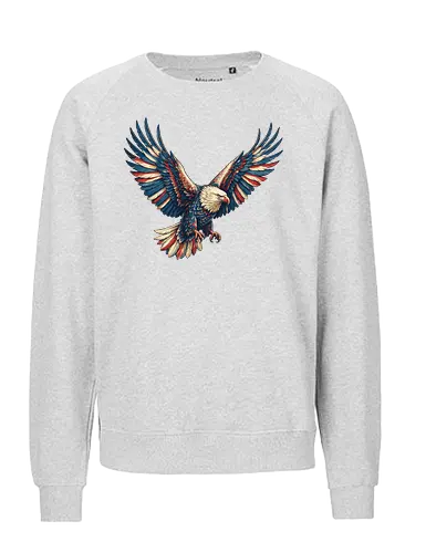 Majestätischer Adler - > EagleDesign, MajesticEagle, FreedomVibes, BirdOfPrey, WildlifeArt, PowerfulEagle, AmericanSymbol, AnimalGraphic, NatureLovers - Fairtrade Sweatshirt
