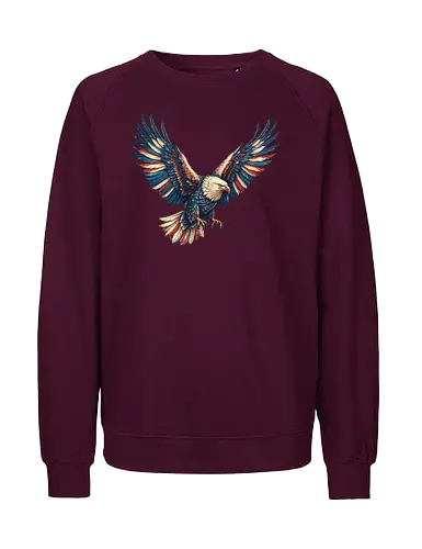 Majestätischer Adler - > EagleDesign, MajesticEagle, FreedomVibes, BirdOfPrey, WildlifeArt, PowerfulEagle, AmericanSymbol, AnimalGraphic, NatureLovers - Fairtrade Sweatshirt
