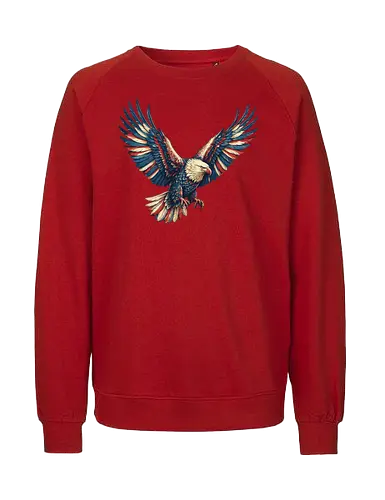 Majestätischer Adler - > EagleDesign, MajesticEagle, FreedomVibes, BirdOfPrey, WildlifeArt, PowerfulEagle, AmericanSymbol, AnimalGraphic, NatureLovers - Fairtrade Sweatshirt