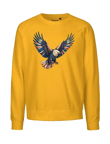 Majestätischer Adler - > EagleDesign, MajesticEagle, FreedomVibes, BirdOfPrey, WildlifeArt, PowerfulEagle, AmericanSymbol, AnimalGraphic, NatureLovers - Fairtrade Sweatshirt