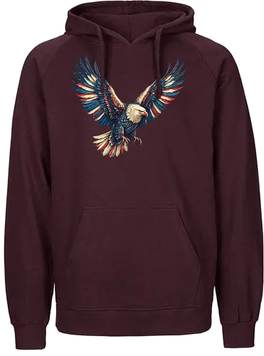 Majestätischer Adler - > EagleDesign, MajesticEagle, FreedomVibes, BirdOfPrey, WildlifeArt, PowerfulEagle, AmericanSymbol, AnimalGraphic, NatureLovers - Fairtrade Hoodie