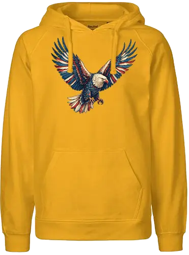 Majestätischer Adler - > EagleDesign, MajesticEagle, FreedomVibes, BirdOfPrey, WildlifeArt, PowerfulEagle, AmericanSymbol, AnimalGraphic, NatureLovers - Fairtrade Hoodie