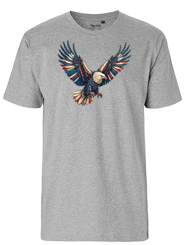 Majestätischer Adler - > EagleDesign, MajesticEagle, FreedomVibes, BirdOfPrey, WildlifeArt, PowerfulEagle, AmericanSymbol, AnimalGraphic, NatureLovers - Fairtrade T-Shirt