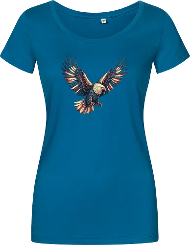 Majestätischer Adler - > EagleDesign, MajesticEagle, FreedomVibes, BirdOfPrey, WildlifeArt, PowerfulEagle, AmericanSymbol, AnimalGraphic, NatureLovers - Women T-Shirt