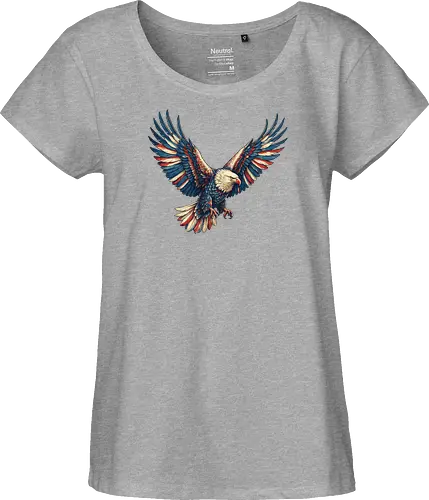 Majestätischer Adler - > EagleDesign, MajesticEagle, FreedomVibes, BirdOfPrey, WildlifeArt, PowerfulEagle, AmericanSymbol, AnimalGraphic, NatureLovers - Fairtrade Girl Shirt
