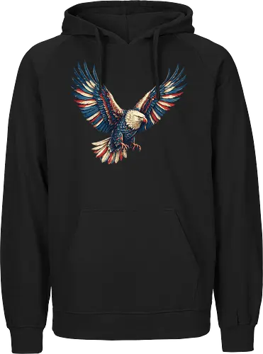 Majestätischer Adler - > EagleDesign, MajesticEagle, FreedomVibes, BirdOfPrey, WildlifeArt, PowerfulEagle, AmericanSymbol, AnimalGraphic, NatureLovers - Fairtrade Hoodie