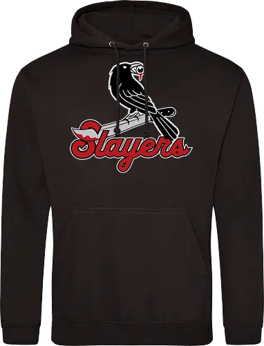 Slayers - horror, baseball style, baseball team, crow, funny, halloween, horror fan, raven, slayers, sports, baseball lover, horror movie addict, horrormovies - Standard Hoodie