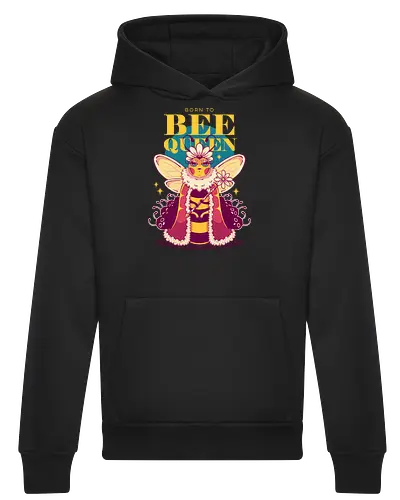BORN TO BEE QUEEN - queen bee, honey bee, nature, girly, girl power, bee, queen, bee queen - Heavyweight Hoodie