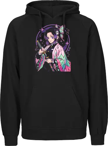 Pastel Poison: The Kawaii Butterfly Pillar - Shinobu Kocho shirt, Insect Hashira apparel, Demon Slayer graphic tee, pastel anime streetwear, kawaii otaku fashion, anime crossover merch, Kimetsu no Yaiba clothing, aesthetic butterfly girl, cute anime sword design, soft girl anime tee - Fairtrade Hoodie