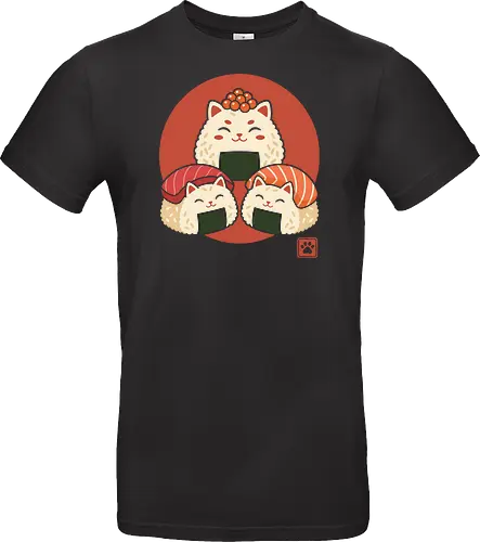 Neko Nigiri: The Sushi Cats - funny sushi merch, sushi cat shirt, kawaii Japanese food apparel, anime foodie graphic tee, neko nigiri design, cute animal streetwear, onigiri rice ball shirt, aesthetic pop art clothing, retro Japanese sun graphic, otaku lifestyle tee - Standard T-Shirt